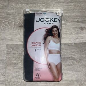 Jockey Elance Breathe Comfort Cotton Briefs 3 Pack‎ Size 7 Large Black